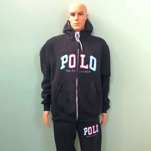 Polo Ralph Lauren 2 Pc. Full Zip Fleece Hoodie And Sweatpants Set XL - Picture 2 of 11
